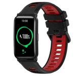 For Honor Watch ES 20mm Sports Two-Color Silicone Watch Band(Black+Red)