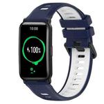 For Honor Watch ES 20mm Sports Two-Color Silicone Watch Band(Midnight Blue+White)