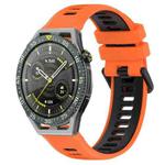 For Huawei Watch GT3 SE 22mm Sports Two-Color Silicone Watch Band(Orange+Black)