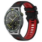 For Huawei Watch GT3 SE 22mm Sports Two-Color Silicone Watch Band(Black+Red)