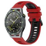 For Huawei Watch GT3 SE 22mm Sports Two-Color Silicone Watch Band(Red+Black)