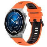 For Huawei Watch GT3 Pro 46mm 22mm Sports Two-Color Silicone Watch Band(Orange+Black)
