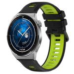 For Huawei Watch GT3 Pro 46mm 22mm Sports Two-Color Silicone Watch Band(Black+Green)