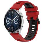 For Huawei Watch GT3 46mm 22mm Sports Two-Color Silicone Watch Band(Red+Black)