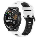 For Huawei Watch GT Runner 22mm Sports Two-Color Silicone Watch Band(White+Black)