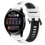 For Huawei Watch 3 22mm Sports Two-Color Silicone Watch Band(White+Black)