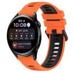 For Huawei Watch 3 22mm Sports Two-Color Silicone Watch Band(Orange+Black)