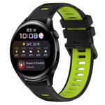 For Huawei Watch 3 22mm Sports Two-Color Silicone Watch Band(Black+Green)