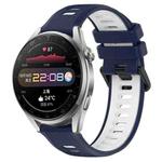 For Huawei Watch 3 Pro 22mm Sports Two-Color Silicone Watch Band(Midnight Blue+White)