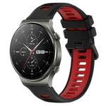 For Huawei GT2 Pro 22mm Sports Two-Color Silicone Watch Band(Black+Red)