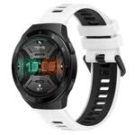 For Huawei Watch GT 2E 22mm Sports Two-Color Silicone Watch Band(White+Black)