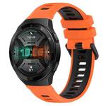 For Huawei Watch GT 2E 22mm Sports Two-Color Silicone Watch Band(Orange+Black)