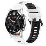 For Huawei GT2 46mm 22mm Sports Two-Color Silicone Watch Band(White+Black)