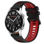 For Huawei GT2 46mm 22mm Sports Two-Color Silicone Watch Band(Black+Red)