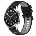 For Huawei GT2 46mm 22mm Sports Two-Color Silicone Watch Band(Black+Grey)