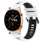 For Honor Watch GS 3 22mm Sports Two-Color Silicone Watch Band(White+Black)