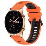 For Honor Watch GS 3 22mm Sports Two-Color Silicone Watch Band(Orange+Black)
