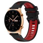 For Honor Watch GS 3 22mm Sports Two-Color Silicone Watch Band(Black+Red)