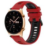 For Honor Watch GS 3 22mm Sports Two-Color Silicone Watch Band(Red+Black)