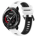 For Honor Watch GS Pro 22mm Sports Two-Color Silicone Watch Band(White+Black)