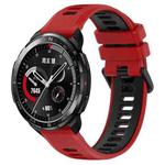 For Honor Watch GS Pro 22mm Sports Two-Color Silicone Watch Band(Red+Black)