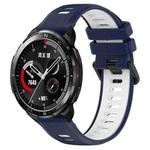 For Honor Watch GS Pro 22mm Sports Two-Color Silicone Watch Band(Midnight Blue+White)