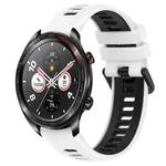 For Honor Watch Dream 22mm Sports Two-Color Silicone Watch Band(White+Black)