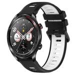 For Honor Watch Dream 22mm Sports Two-Color Silicone Watch Band(Black+White)