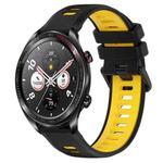 For Honor Watch Dream 22mm Sports Two-Color Silicone Watch Band(Black+Yellow)