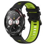 For Honor Watch Dream 22mm Sports Two-Color Silicone Watch Band(Black+Green)