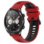 For Honor Watch Dream 22mm Sports Two-Color Silicone Watch Band(Red+Black)