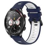 For Honor Watch Dream 22mm Sports Two-Color Silicone Watch Band(Midnight Blue+White)