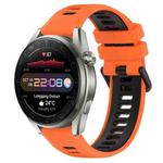 For Huawei Watch 3 Pro New 22mm Sports Two-Color Silicone Watch Band(Orange+Black)