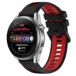 For Huawei Watch 3 Pro New 22mm Sports Two-Color Silicone Watch Band(Black+Red)