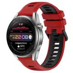 For Huawei Watch 3 Pro New 22mm Sports Two-Color Silicone Watch Band(Red+Black)