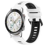 For Honor Watch GS 3i 22mm Sports Two-Color Silicone Watch Band(White+Black)