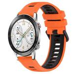 For Honor Watch GS 3i 22mm Sports Two-Color Silicone Watch Band(Orange+Black)