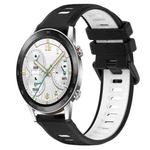 For Honor Watch GS 3i 22mm Sports Two-Color Silicone Watch Band(Black+White)