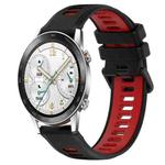 For Honor Watch GS 3i 22mm Sports Two-Color Silicone Watch Band(Black+Red)