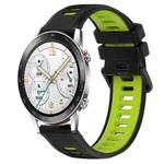 For Honor Watch GS 3i 22mm Sports Two-Color Silicone Watch Band(Black+Green)