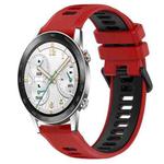 For Honor Watch GS 3i 22mm Sports Two-Color Silicone Watch Band(Red+Black)