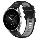 For Xiaomi Watch S2 42mm 22mm Sports Two-Color Silicone Watch Band(Black+Grey)