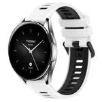 For Xiaomi Watch S2 46mm 22mm Sports Two-Color Silicone Watch Band(White+Black)