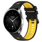 For Xiaomi Watch S2 46mm 22mm Sports Two-Color Silicone Watch Band(Black+Yellow)