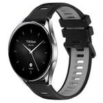 For Xiaomi Watch S2 46mm 22mm Sports Two-Color Silicone Watch Band(Black+Grey)