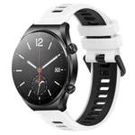 For Xiaomi MI Watch S1 22mm Sports Two-Color Silicone Watch Band(White+Black)