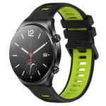For Xiaomi MI Watch S1 22mm Sports Two-Color Silicone Watch Band(Black+Green)