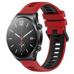 For Xiaomi MI Watch S1 22mm Sports Two-Color Silicone Watch Band(Red+Black)