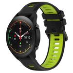 For Xiaomi MI Watch S1 Pro 22mm Sports Two-Color Silicone Watch Band(Black+Green)