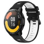 For Xiaomi Watch S1 Active 22mm Sports Two-Color Silicone Watch Band(Black+White)